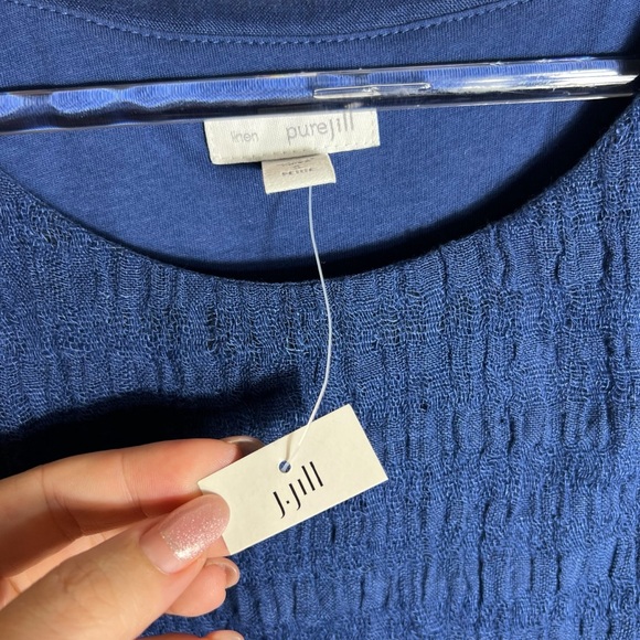 J. Jill Pure Jill Sleeveless Layered Gauze Linen Maxi Dress, Small Petite - Picture 8 of 11